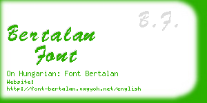 bertalan font business card